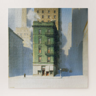 Grünes Gebäude in New York im Winter Puzzle
