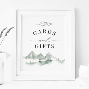 Grünes Gebirge "Karten und Geschenke" Zeichenabent Poster