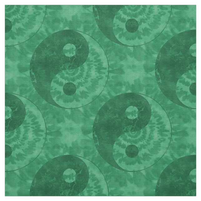 Grünes gefärbte Krawatte Yin Yang Symbol Stoff (Muster)