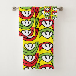Grünes Gemüsemuster für Blume Badhandtuch Set