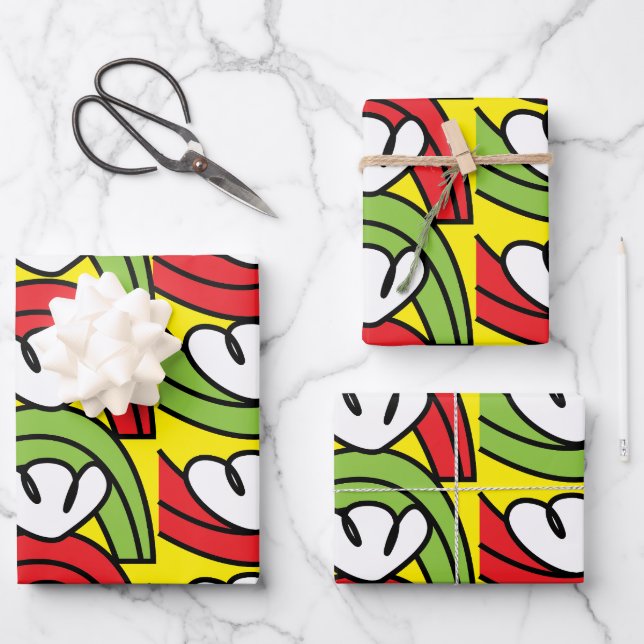 Grünes Gemüsemuster für Blume Geschenkpapier Set (Vorderseite)