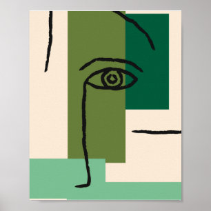 Grünes geometrisches Auge 54 Poster