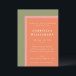 Grünes geometrisches Brautparty Einladung<br><div class="desc">Einladung zu einer geometrischen Brautdusche für Korallen und Käfig</div>