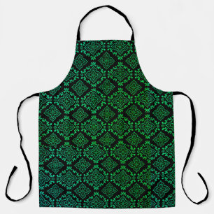 Grünes geometrisches Muster / Indischer Druck Schürze