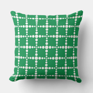 Grünes geometrisches Muster: modernes Retro-Raster Kissen