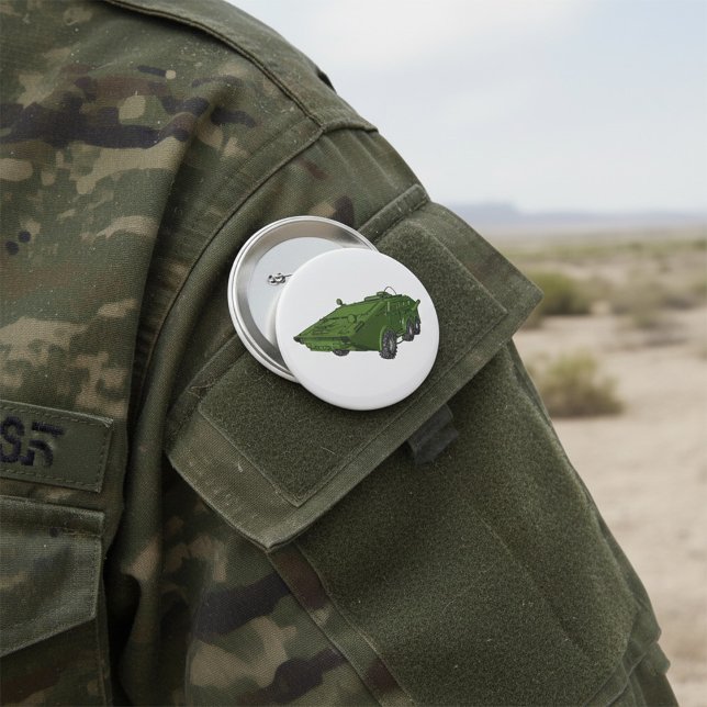Grünes gepanzertes Militärfahrzeug Button (Von Creator hochgeladen)