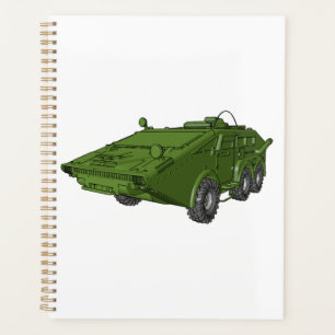Grünes gepanzertes Militärfahrzeug Planer