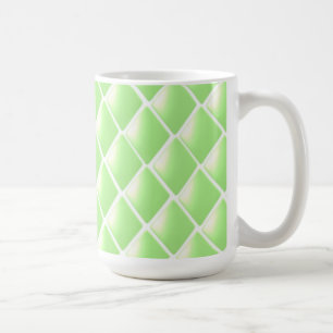 Grünes, gepolstertes Diamantmuster Kaffeetasse