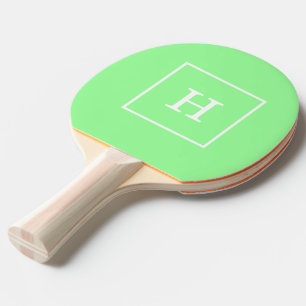 Grünes Gerahmtes Anfangsmonogramm Tischtennis Schläger