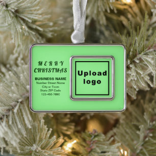 Grünes Gerahmtes Rechteck Rahmen-Ornament Silber