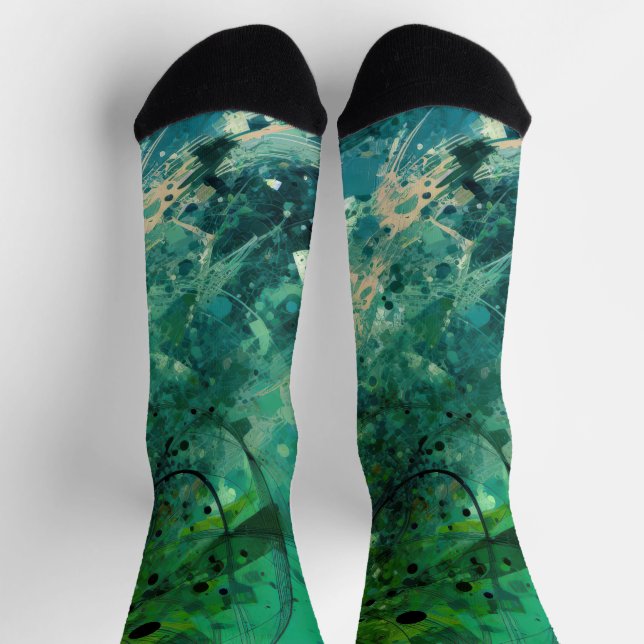 Grünes Geräusch Abstrakt Socken (Oben)