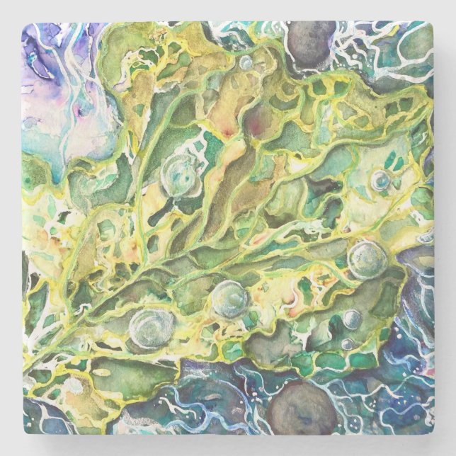 "Grünes Geräusch" Stone Untersetzer (Vorderseite)