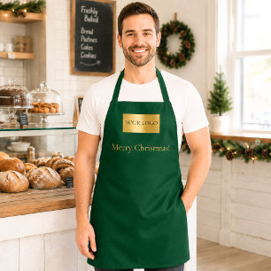 Grünes Geschäftslogo Weihnachten Mitarbeiter Schürze
