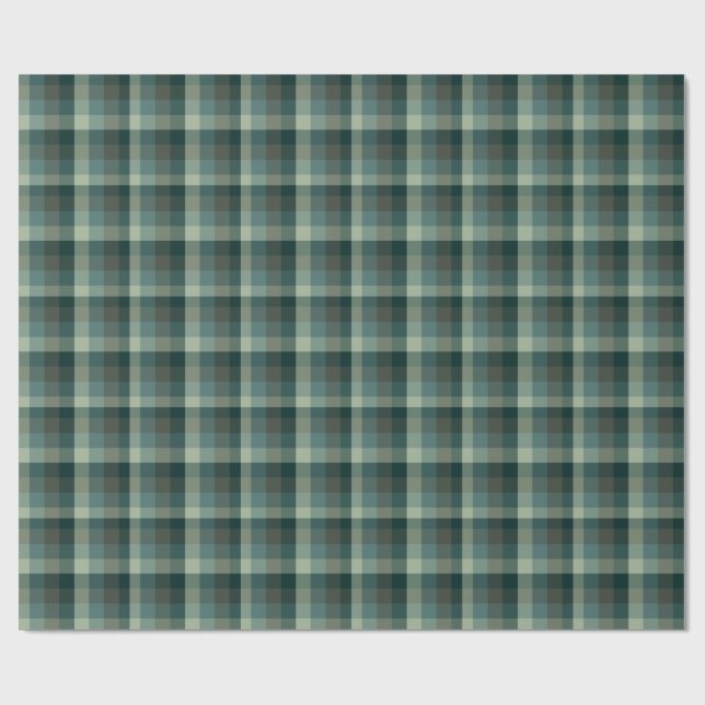 Grünes Gingham-Karo-Karo-Design  Geschenkpapier (Flach)