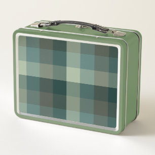 Grünes Gingham-Karo-Karo-Design  Metall Brotdose