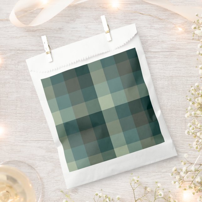 Grünes Gingham-Karo-Karo-Muster  Geschenktütchen (Ausgeschnitten)
