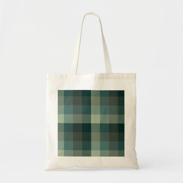 Grünes Gingham-Karo-Karo-Muster  Tragetasche (Vorne)