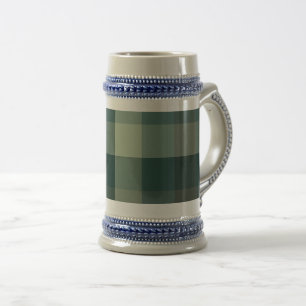 Grünes Gingham-Karo-Muster Design Bierglas