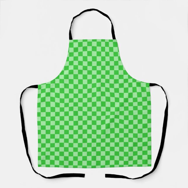 Grünes Gingham-Karo-Muster Schürze (Vorderseite)