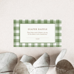 Grünes Gingham-Klassiker-Neutrales-Windel-Raffle-T Begleitkarte