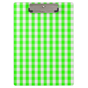 Grünes Gingham-Neonmuster durch Shirley Taylor Klemmbrett