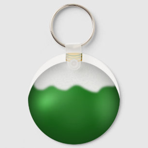 Grünes Glas-Kugel-Weihnachtsverzierung Schlüsselanhänger