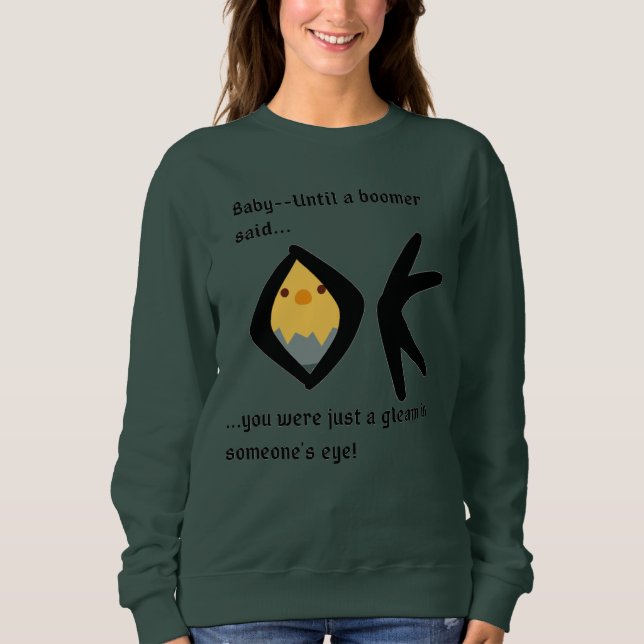 Grünes 'Gleam in Eye' Basic Sweatshirt Boomerangin (Vorderseite)