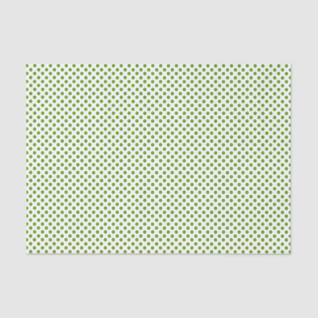 Grünes Glittery Polka Dot Tissue Paper Seidenpapier (Vorderseite)
