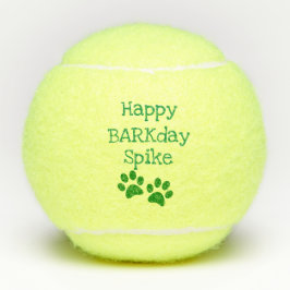 Grünes glückliches Barkday Tennisbälle