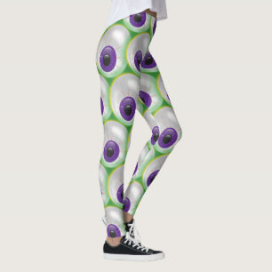 Grünes glühendes lila Augapfel-Auge Halloween Leggings