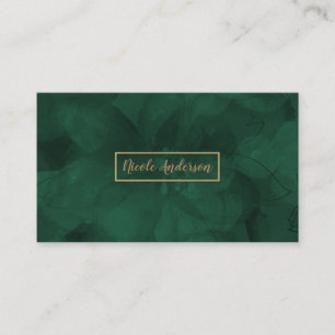 Grünes Gold Aquarell Blumen Glam Elegant Modern Visitenkarte