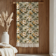 Grünes Gold Florales Bettlaken Modern Pastell Eleg