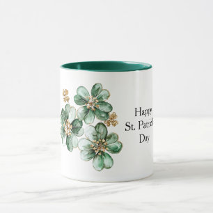Grünes Gold Glitter Kleeblatt St. Patrick's Day Tasse
