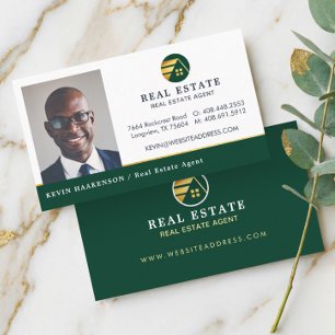 Grünes Gold professionelle Immobilienmakler-Foto Visitenkarte