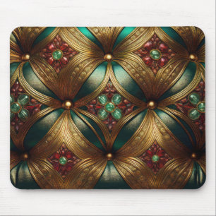 Grünes Gold Rubin Smaragd Muster Mousepad