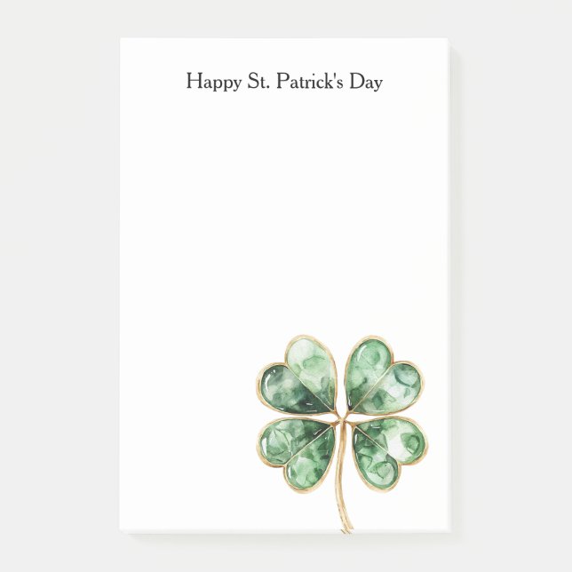 Grünes Gold Shamrock St. Patrick's Day Post-it Klebezettel (Vorderseite)