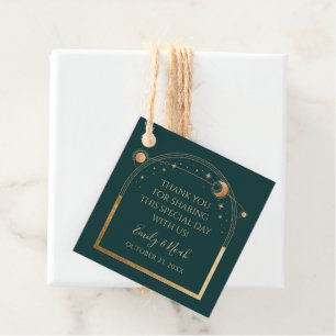Grünes Goldenes Himmlisches Hochzeits-Dankeschön Geschenkanhänger