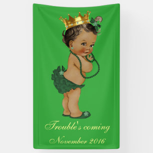 Grünes Goldethnische kleine Prinzessin Babyparty Banner