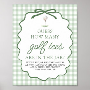 Grünes Golf Errate wie viele Golf Tees Baby Shower Poster