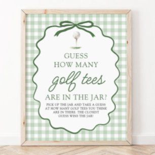 Grünes Golf Errate wie viele Golf Tees Baby Shower Poster