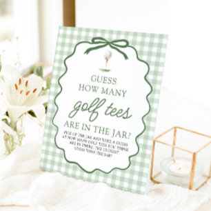 Grünes Golf Errate wie viele Golf Tees Baby Shower Sockelschild