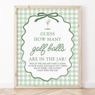 Grünes Golf Errate wie viele Golfbälle Baby Shower Poster