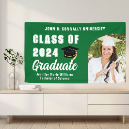 Grünes Graduate Foto Fett 2025 Graduation Party Banner