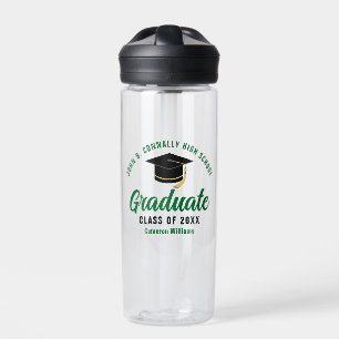 Grünes Graduate Personalisiert Abschluss Geschenk Trinkflasche