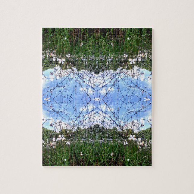 Grünes Gras Blauer Himmel Puzzle (Vertikal)