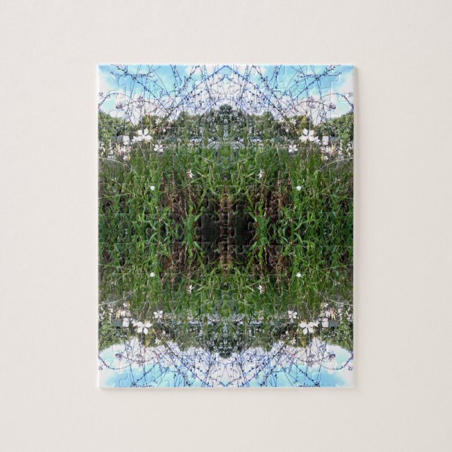 Grünes Gras Blauer Himmel Puzzle (Vertikal)