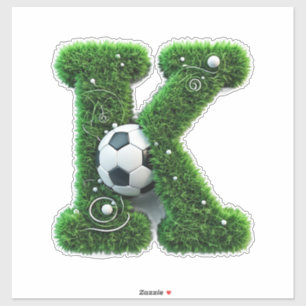Grünes Gras Buchstabe K Mit Fußball Aufkleber