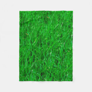 Grünes Gras-Hintergrund-Schablone Fleecedecke