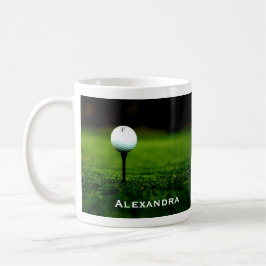 Grünes Gras-Rasen und Golf-Ball/T-Shirt, Tasse