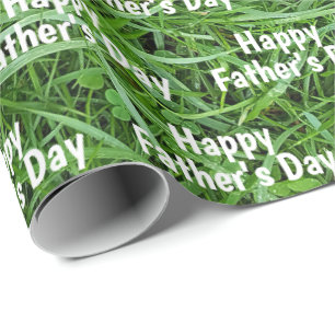 Grünes Gras zum Vatertag Geschenkpapier